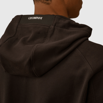 C.P. Company, Sweathoodie, Fleece Raised Hooded Lens, Black