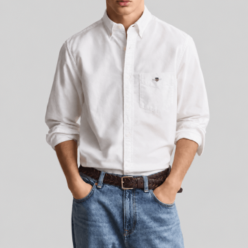 Gant, Skjorte, Regular Classic Oxford Shirt, White