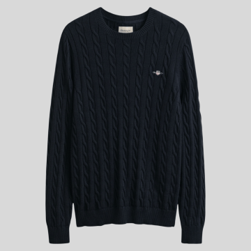 Gant, Strik, Cotton Cable Sweater, Evening Blue 