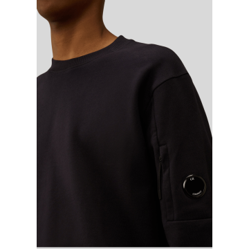 C.P. Company, Sweatshirt, Fleece Raised Fleece Crew Lens, Total Eclipse