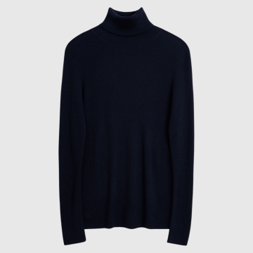 Sunflower, Strik, Merino Rib Turtle Neck 3075, Navy