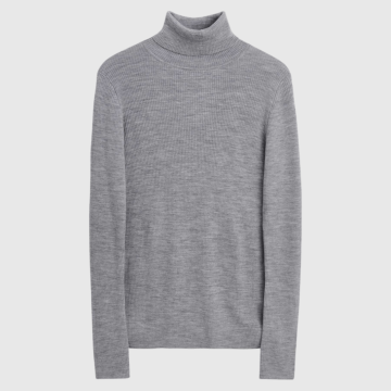 Sunflower, Strik, Merino Rib Turtle Neck 3075, Grey Melange